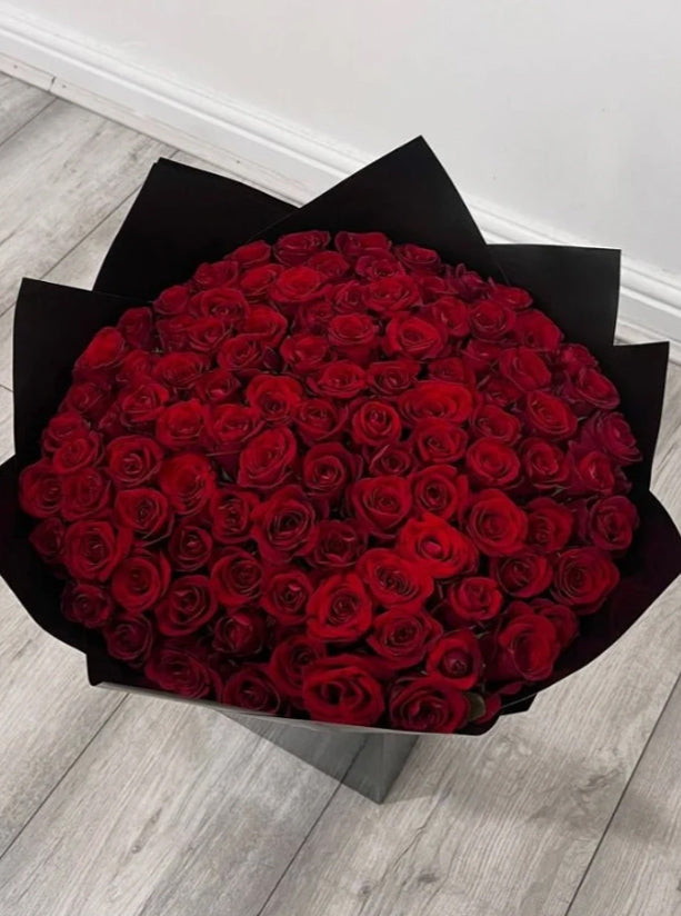 Centennial Elegance – 100 Roses Bouquet — Flowers Station, Winnipeg florist