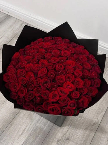 Centennial Elegance – 100 Roses Bouquet — Flowers Station, Winnipeg florist