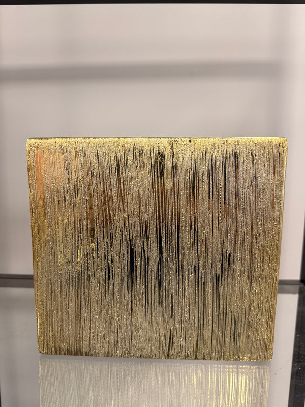 Gold Textured Rectangular Decorative Vase