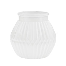 White Ribbed Glass Vase