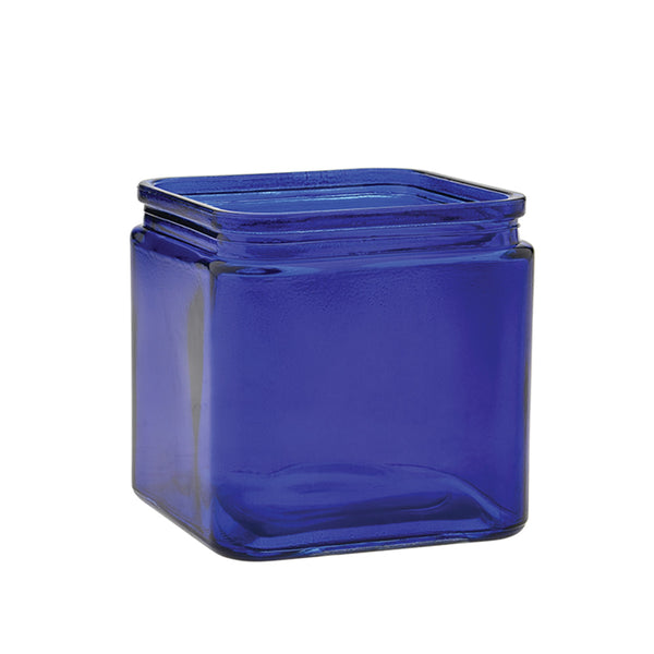 Cobalt blue square glass vase