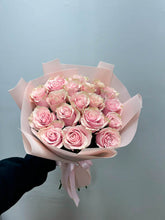 Bouquet in Feminine Shades 18 pink roses in soft wrapping - Flowers Station Winnipeg