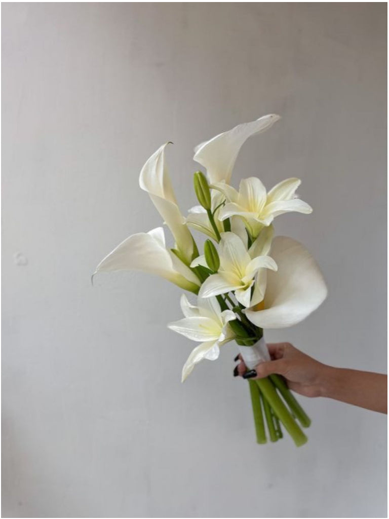 white lily bridal Pure Lily and Calla Harmony – Bridal Bouquet