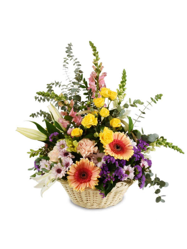 Garden Floral Basket Arrangement
