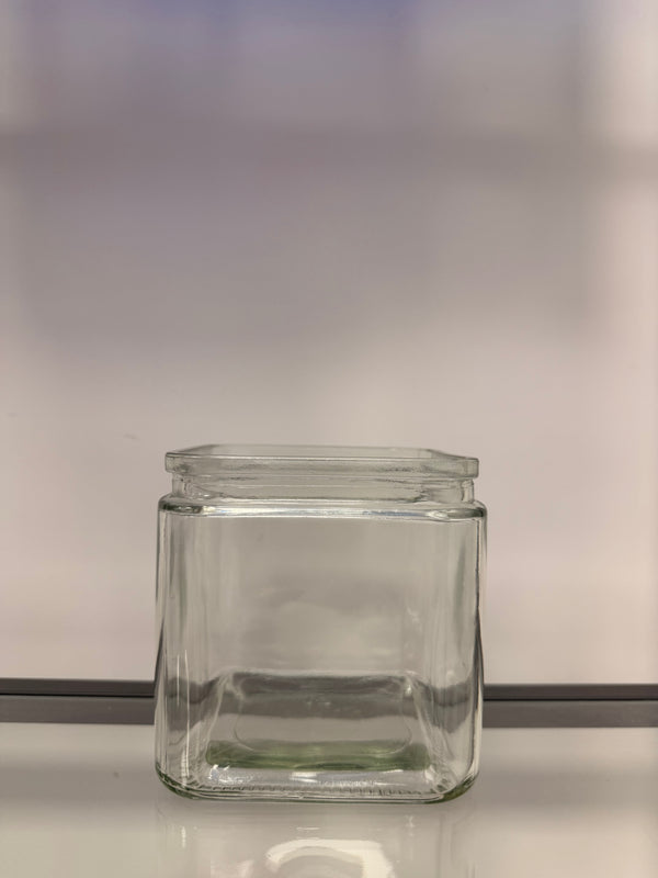 Clear square glass vase