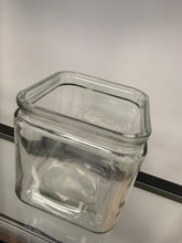 Clear square glass vase