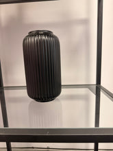 Ribbed black vase