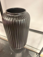 Ribbed black vase