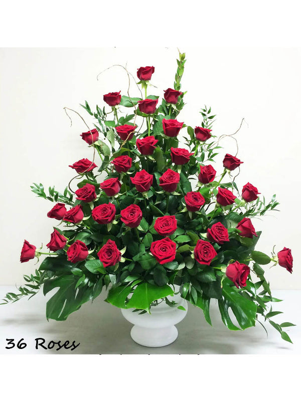 Red Rose Remembrance Memorial Arrangement