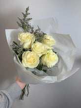 Timeless Love bouquet white roses variant hand-held presentation