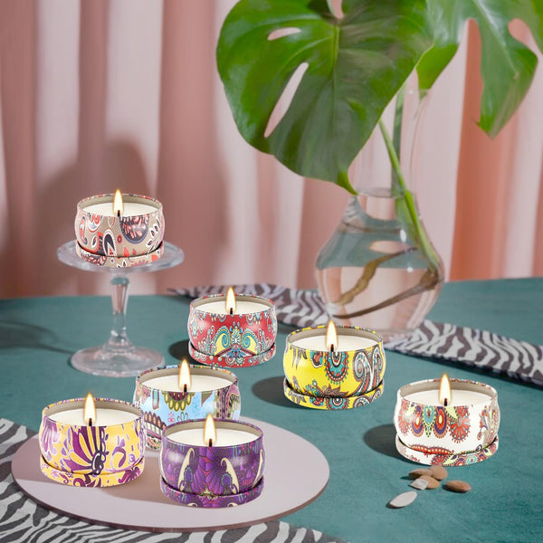 Mini scented candles in decorative glass jars with floral arrangements — Flowers Station Winnipeg