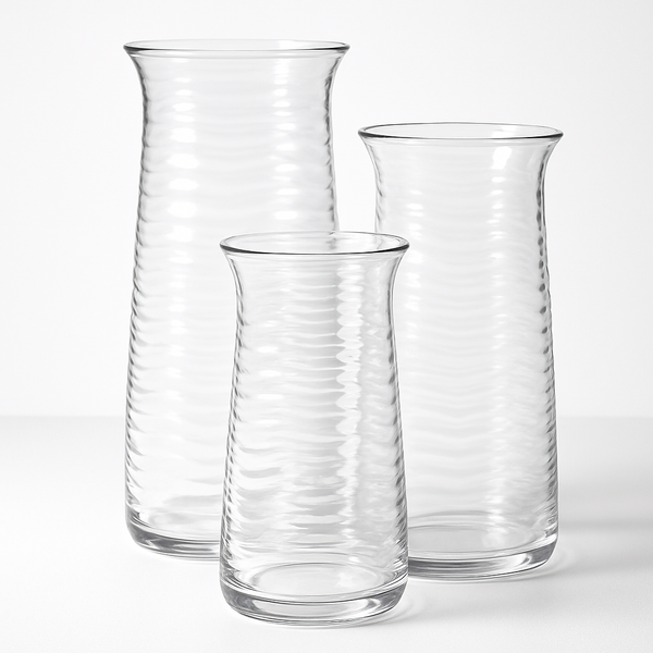 Elegance glass vases clear set for flower arrangements - Flowers Station Winnipeg